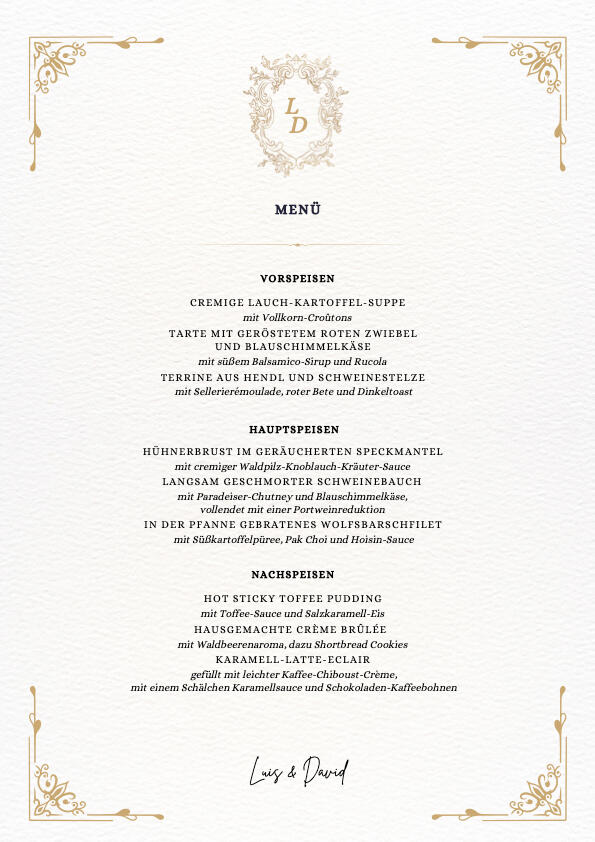 🇦🇹 Menü - Deutsche Version / Cardápio – Versão Em Alemão / Menu - German Version