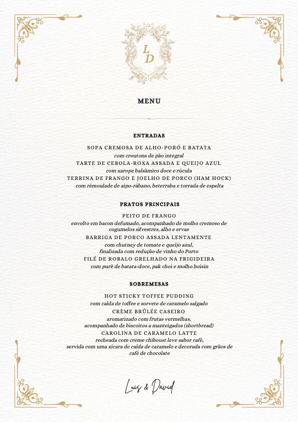 🇧🇷 Cardápio - Versão Em Português Do Brasil / Menu - Brazilian Portuguese Version / Menü - Brasilianisch-Portugiesische Version