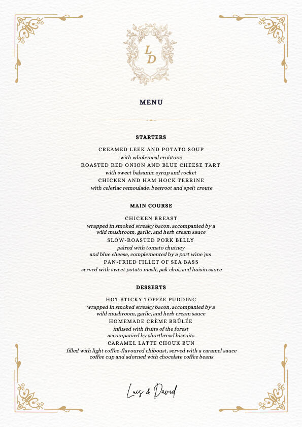 🇬🇧 Menu - English Version / Cardápio - Versão Em Inglês / Menü - Englische Version